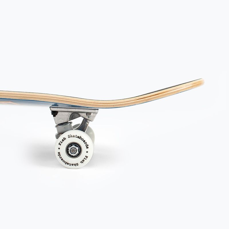 Fish Skateboards Zack Pradedančiųjų klasikinė riedlentė 8.0' mėlyna SKATE-ZAC-SIL-WHI 12