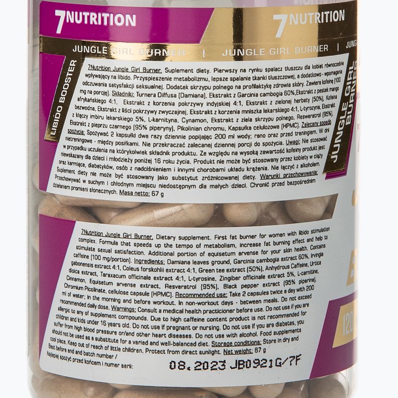 Riebalų degintojas 7Nutrition Jungle Girl Burner 120 kapsulių 3