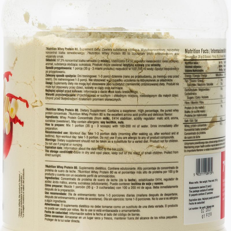 Išrūgų baltymai 7Nutrition Protein 80 2 kg White Choco Strawberry 2