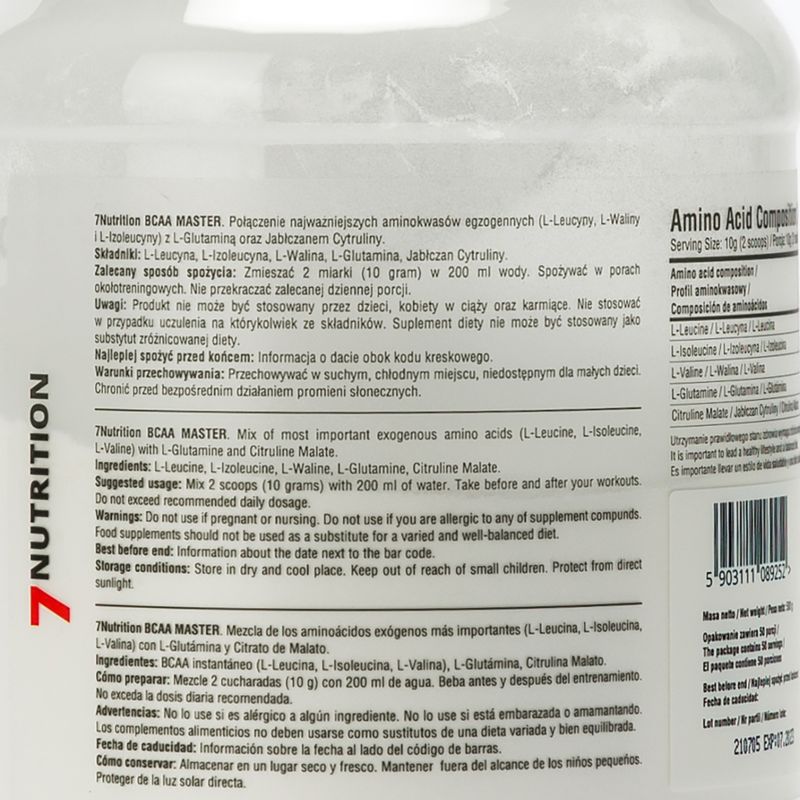 BCAA 7Nutrition Master 500 g Pure 2