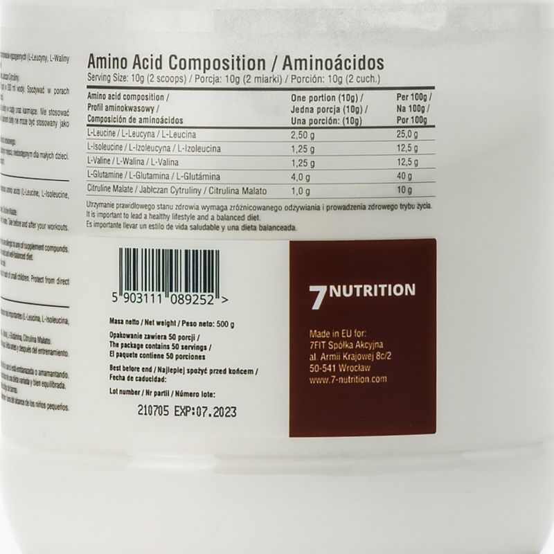 BCAA 7Nutrition Master 500 g Pure 3