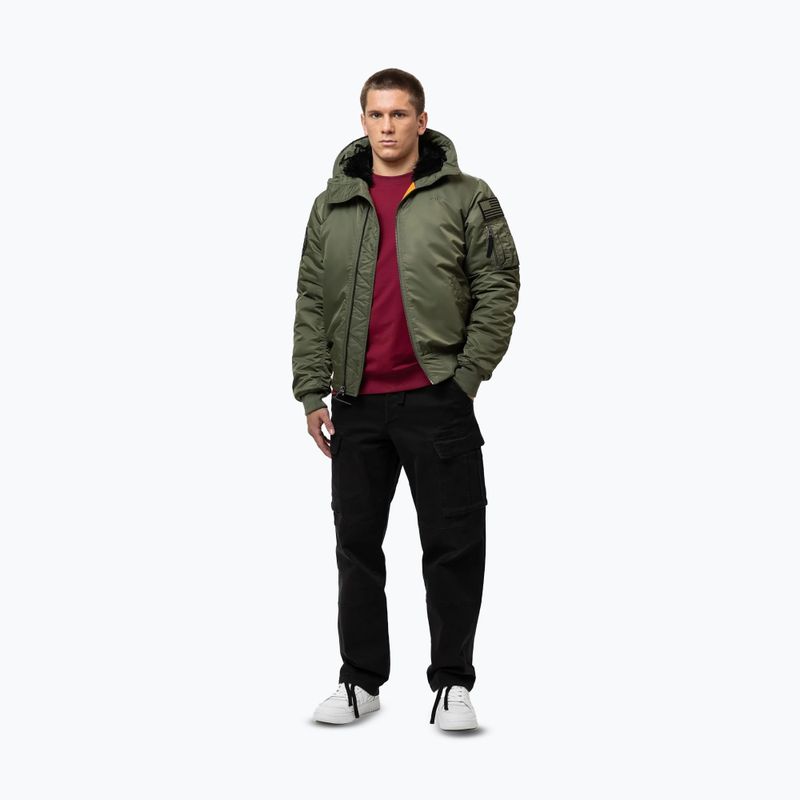 Vyriška striukė Pitbull Sherpa Hooded Bomber olive 2