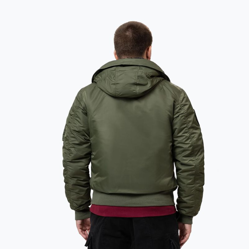 Vyriška striukė Pitbull Sherpa Hooded Bomber olive 3