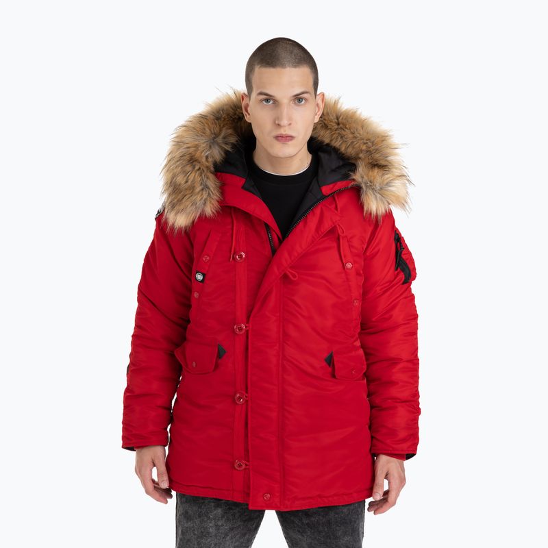 Vyriška žieminė striukė Pitbull West Coast Fur Parka Alder red