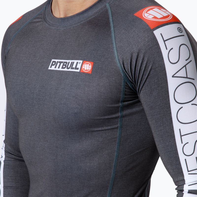 Pitbull West Coast vyriškas marškinėliai Rash L-S Hilltop grey/melange rashguard su ilgomis rankovėmis 4