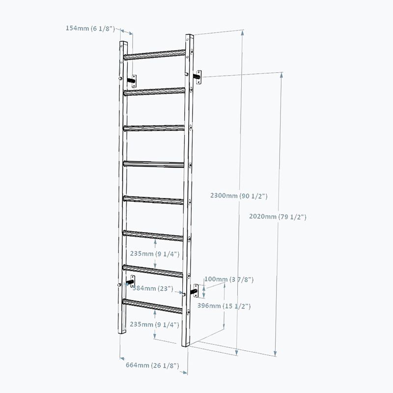 BenchK gimnastikos kopėčios juodos BK-200B 8