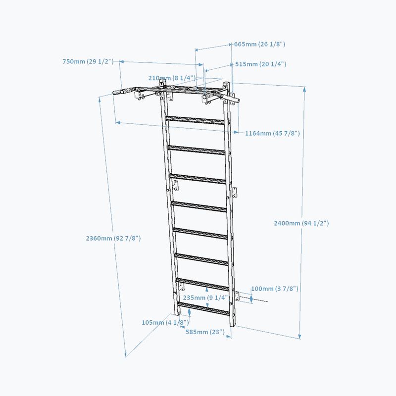 BenchK gimnastikos kopėčios juodos BK-721B 4