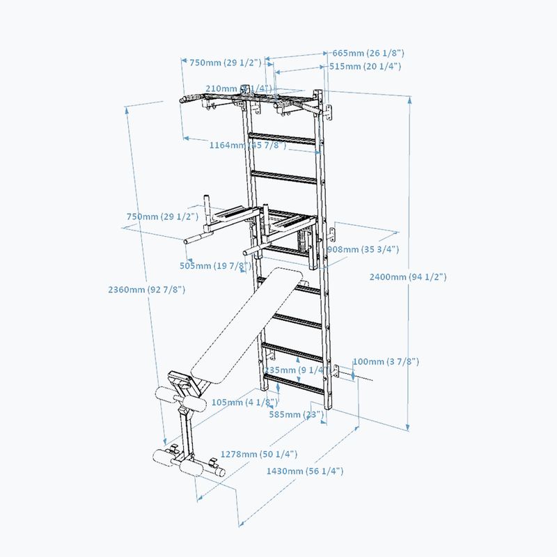 BenchK gimnastikos kopėčios baltos BK-723W 2