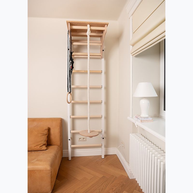 Gimnastikos kopėčios BenchK 212W+A204 white matte/oak 10