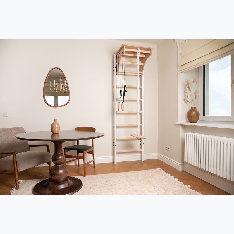 Gimnastikos kopėčios BenchK 212W+A204 white matte/oak 11