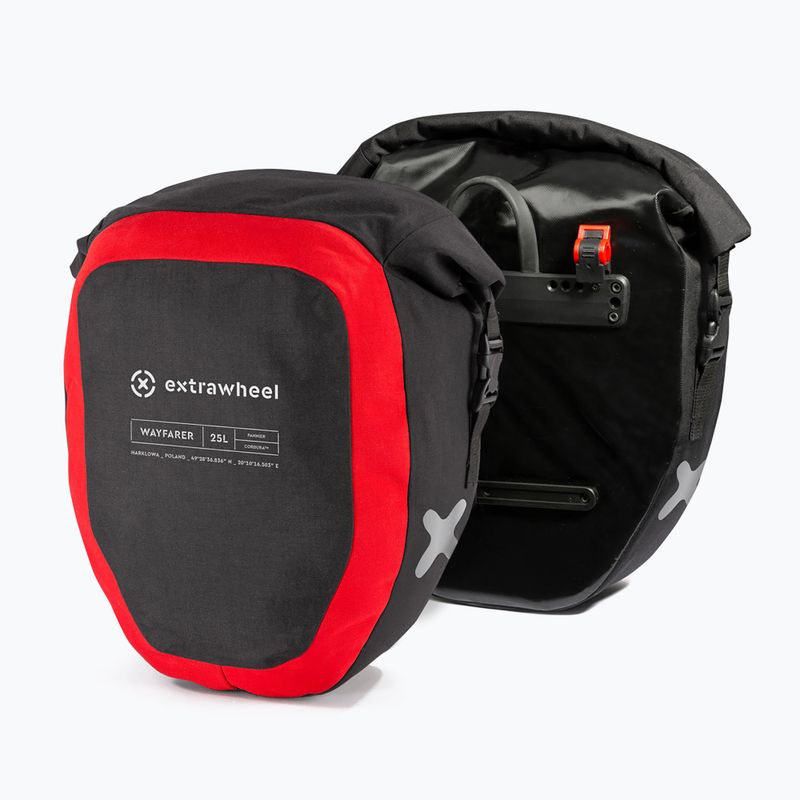 Extrawheel Wayfarer Premium 25L dviračių krepšiai 2 vnt. juodi E0048