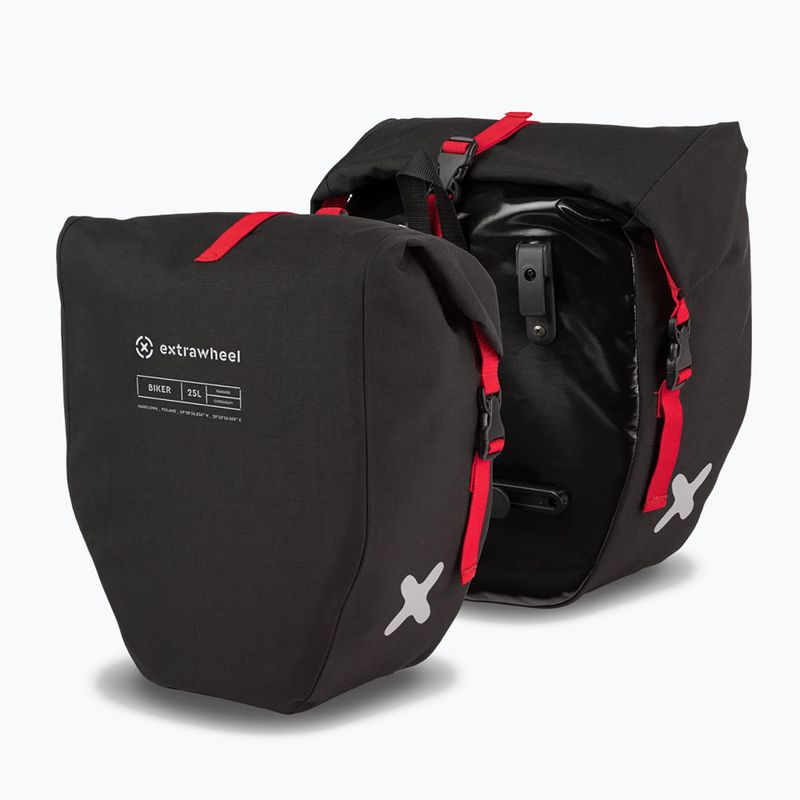 Extrawheel Biker Premium 25L dviračių bagažinės 2 vnt. juodos spalvos E0102