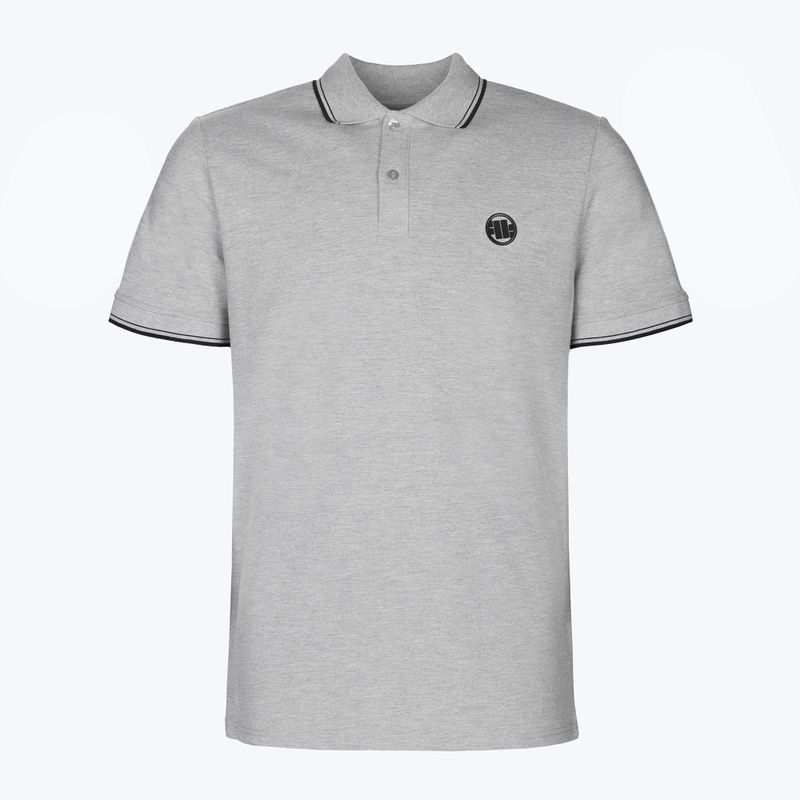 Vyriški Pitbull West Coast Polo marškinėliai Slim Stripes grey/melange