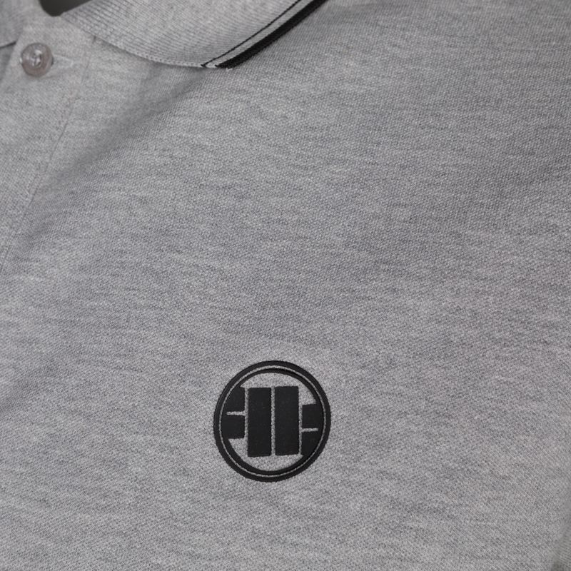Vyriški Pitbull West Coast Polo marškinėliai Slim Stripes grey/melange 3