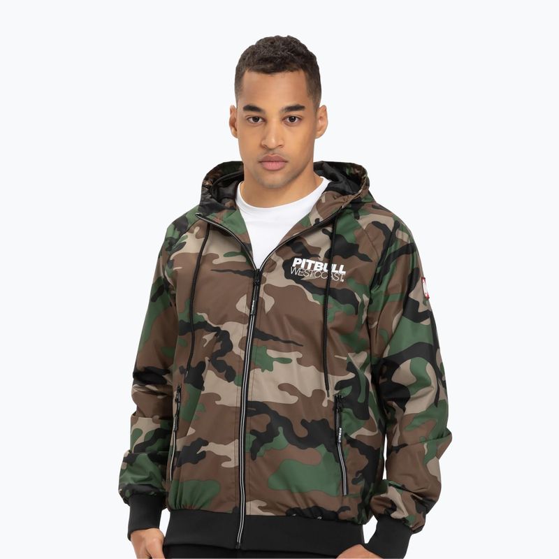 Vyriška striukė Pitbull West Coast Athletic Hooded Nylon woodland camo