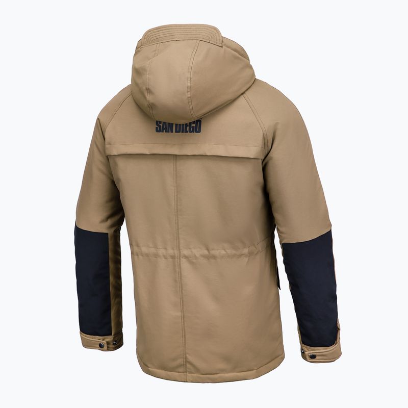 Pitbull West Coast vyriška žieminė striukė Gunner Hooded Parka dark sand 5