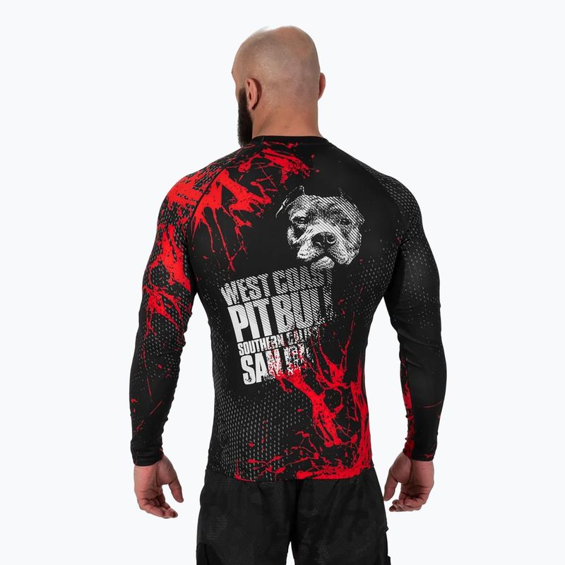 Vyriški marškinėliai ilgomis rankovėmis Pitbull Rashguard Blood Dog II black 3