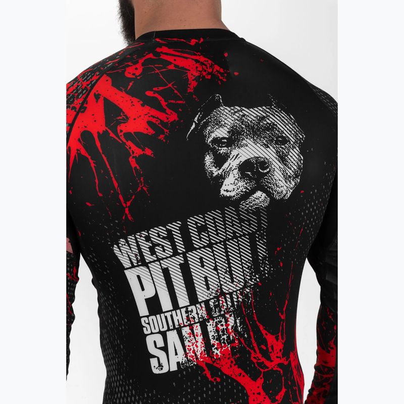 Vyriški marškinėliai ilgomis rankovėmis Pitbull Rashguard Blood Dog II black 5