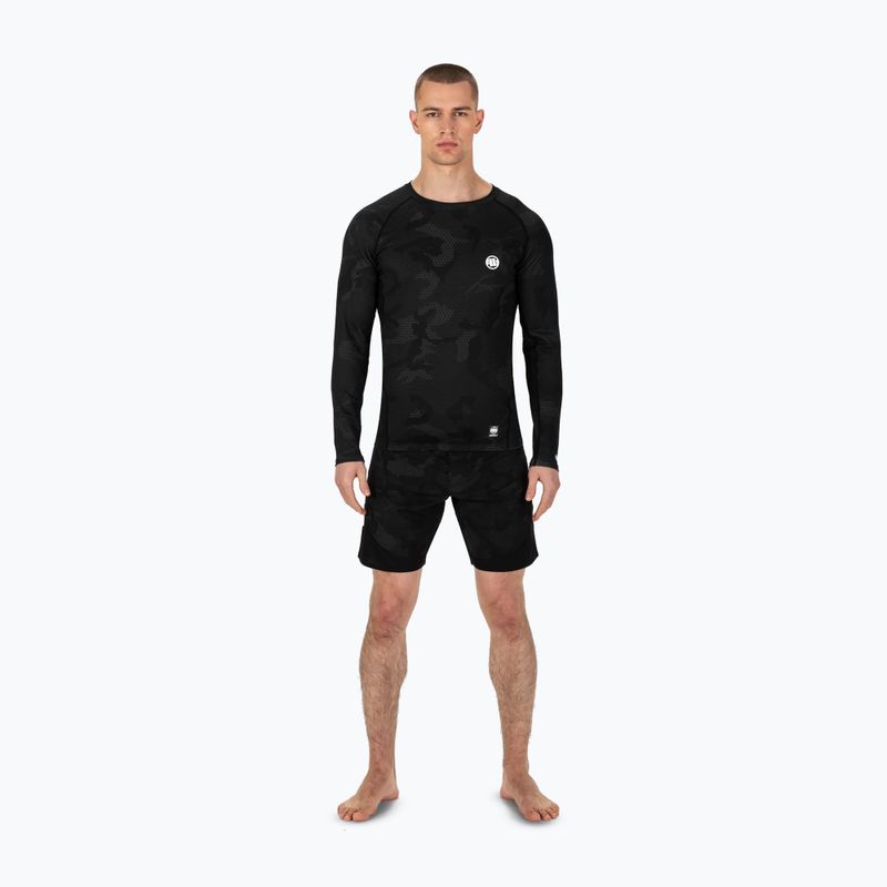 Pitbull West Coast Net Camo 2 Rash Rashguard black camo vyriškas marškinėliai su ilgomis rankovėmis 2