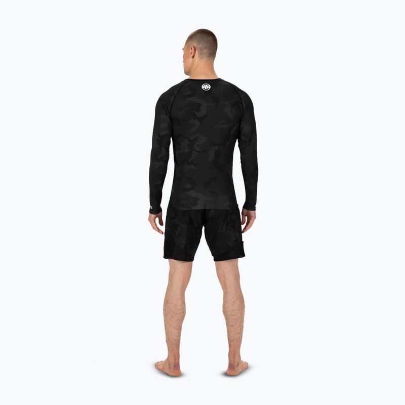 Pitbull West Coast Net Camo 2 Rash Rashguard black camo vyriškas marškinėliai su ilgomis rankovėmis 3
