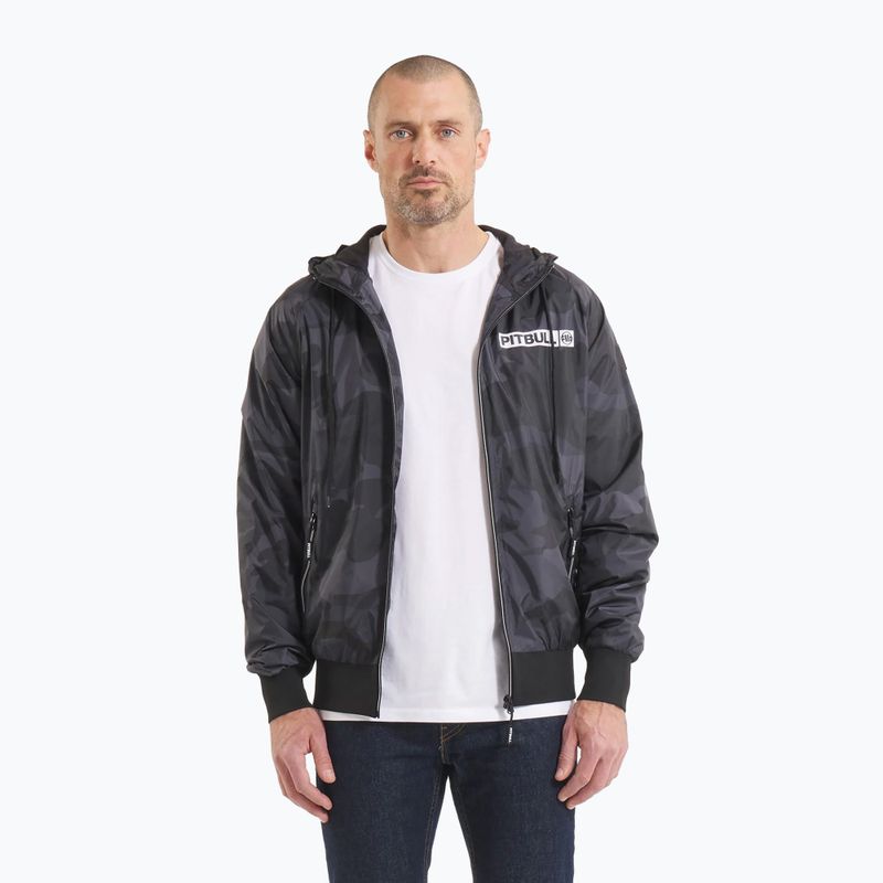 Vyriška striukė Pitbull Athletic Logo Hooded Nylon all black camo