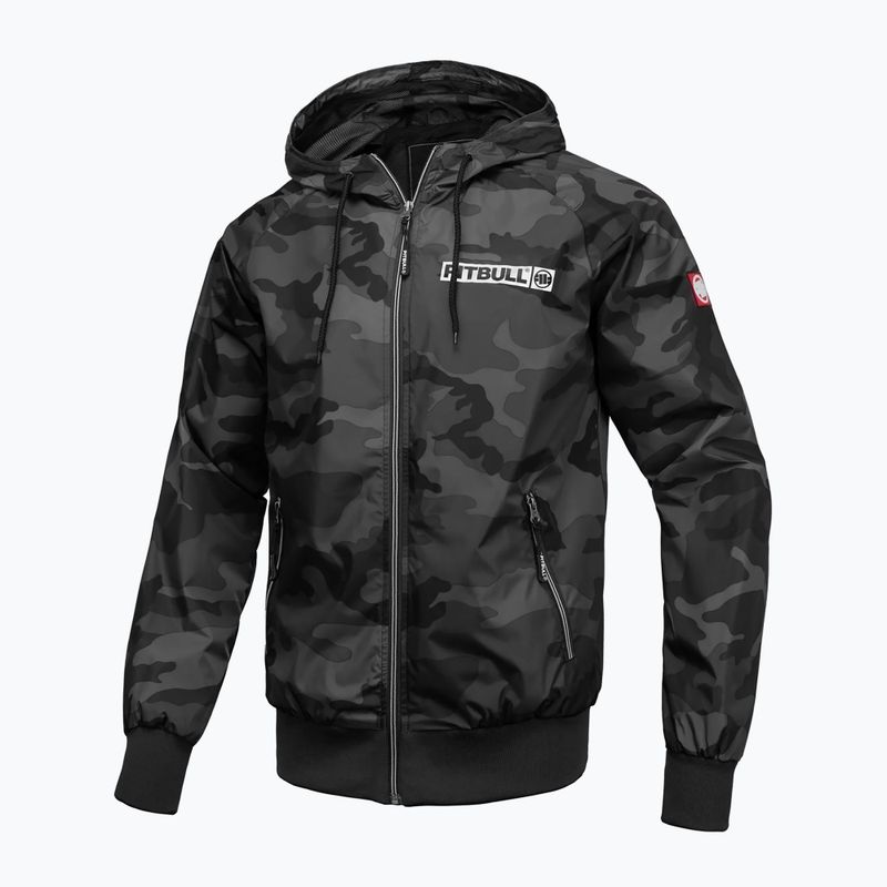Vyriška striukė Pitbull Athletic Logo Hooded Nylon all black camo 5