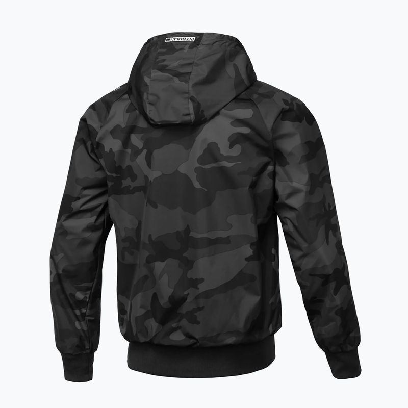 Vyriška striukė Pitbull Athletic Logo Hooded Nylon all black camo 6