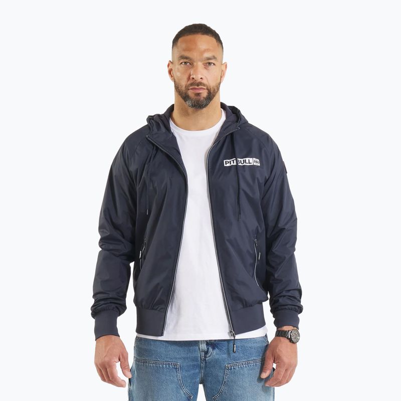 Vyriška striukė Pitbull Athletic Logo Hooded Nylon dark navy