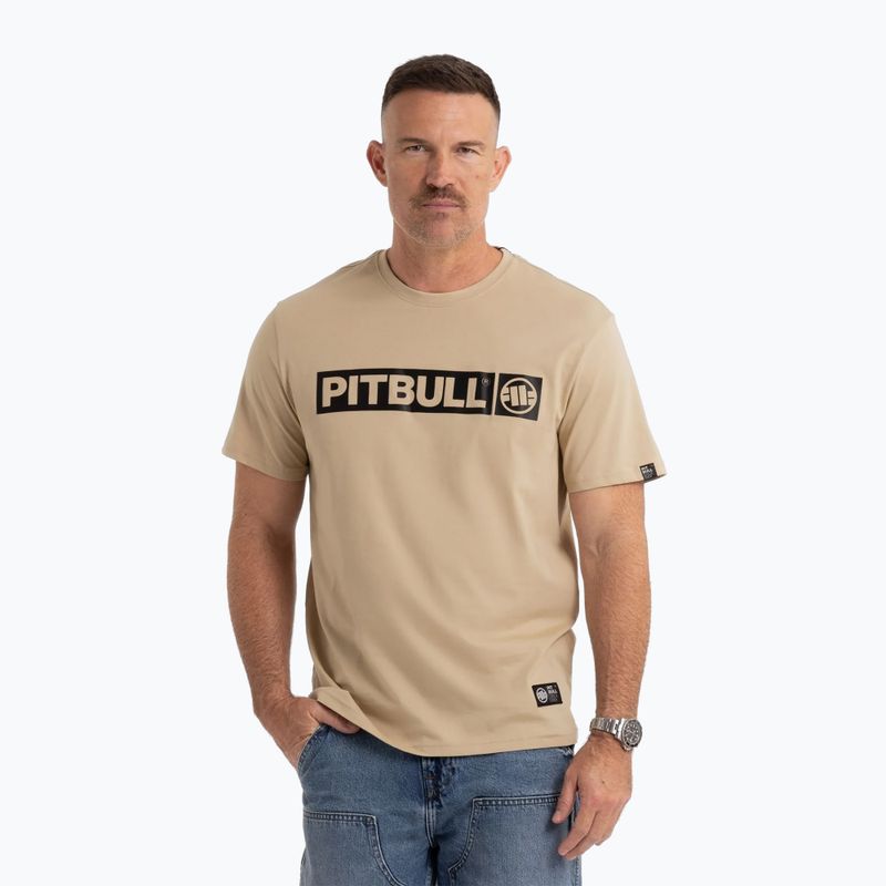 Pitbull West Coast vyriški T-S Hilltop 170 smėlio spalvos marškinėliai