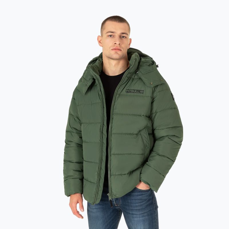 Pitbull West Coast vyriška žieminė striukė Perseus Hooded Padded olive