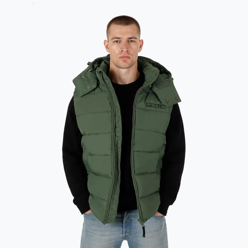 Pitbull West Coast vyriška žieminė striukė Perseus Hooded Vest olive