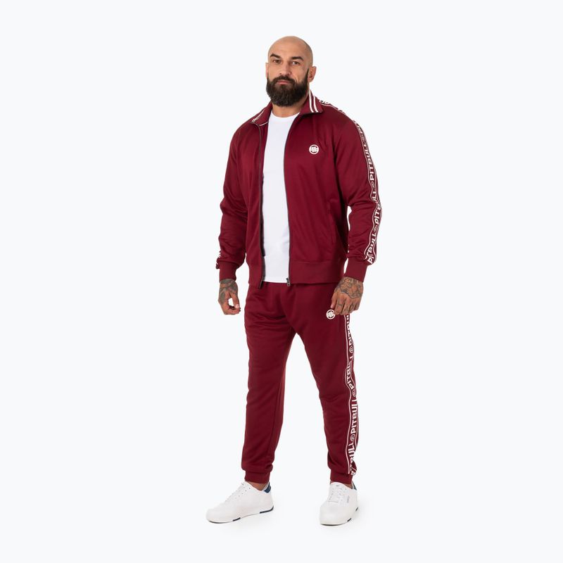 Vyriška striukė Pitbull West Coast Trackjacket Tape Logo Terry Group burgundy 2