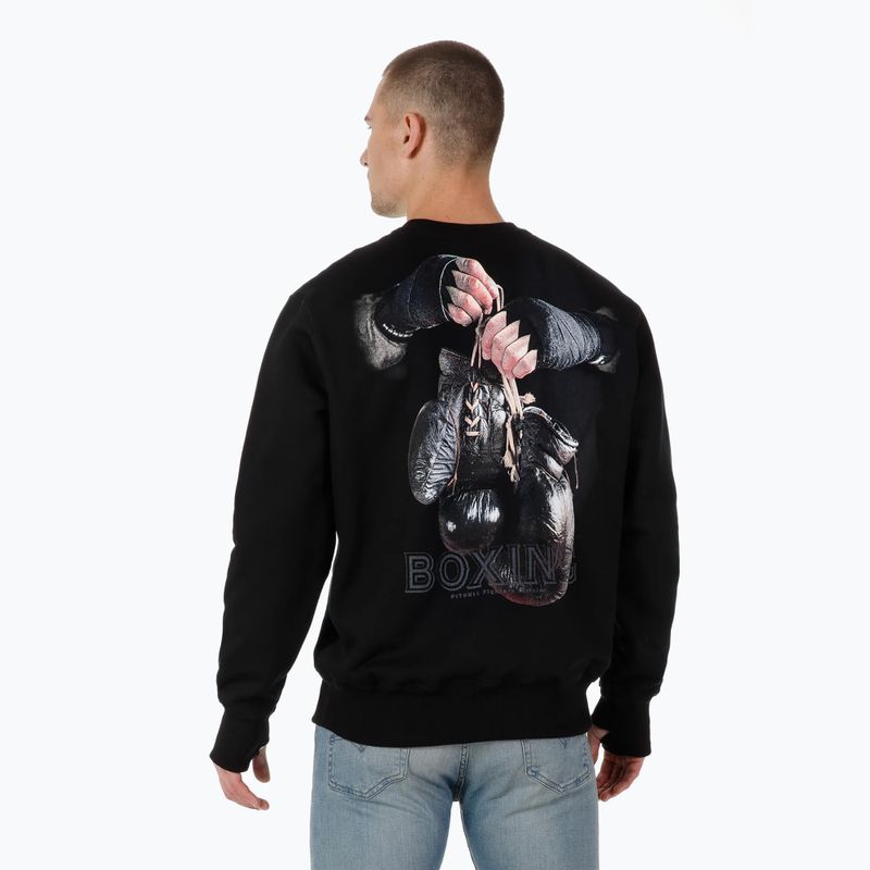 Vyriški Pitbull West Coast Boxing FD Crewneck džemperiai juodos spalvos 2