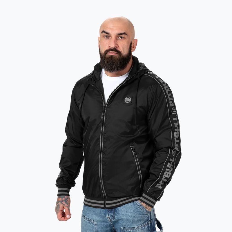 Vyriška Pitbull West Coast Whitewood nailoninė striukė su gobtuvu black 3