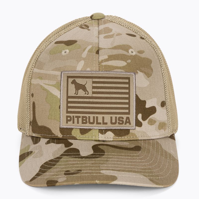 Vyriška kepuraitė su snapeliu Pitbull West Coast Mesh Full Cap Pitbull Usa Multicam arid/brown 2