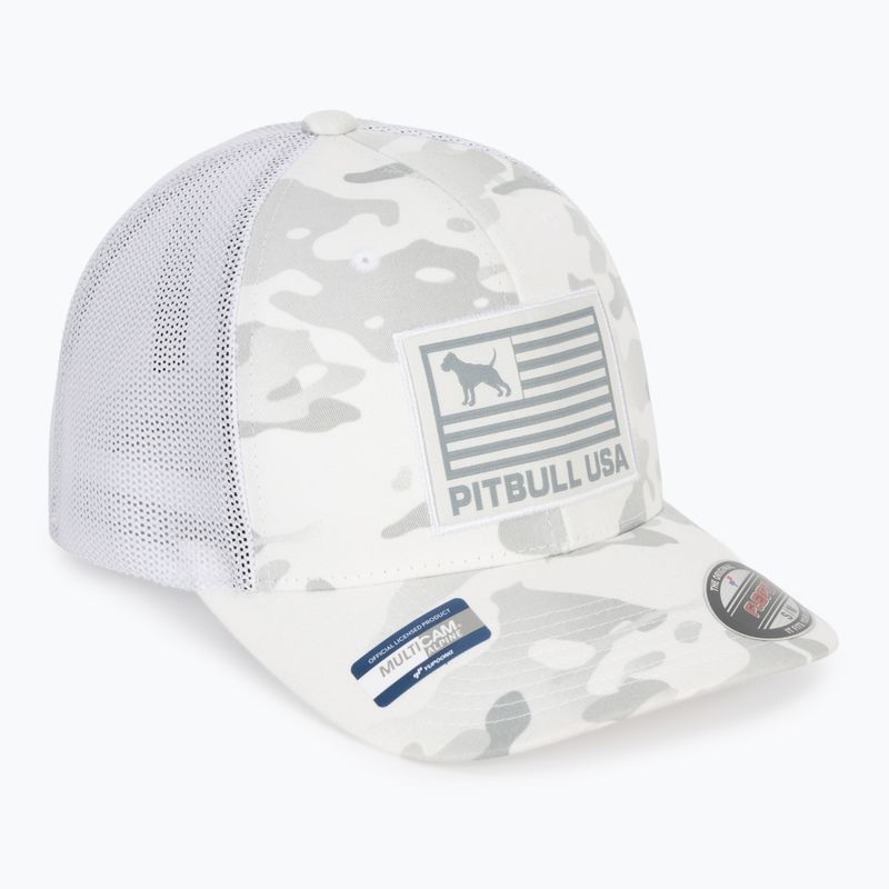 Vyriška kepurė su snapeliu Pitbull Mesh Full Cap Pitbull Usa Multicam white/camouflage