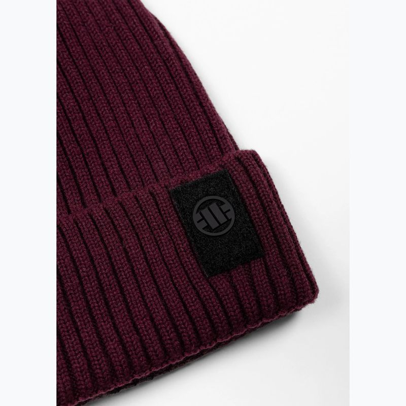 Žieminė kepurė Pitbull Beanie Velcro Logo burgundy 2