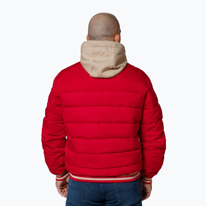 Vyriška striukė Pitbull Hidden Quilted Hooded red/beige 3