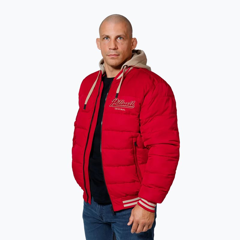 Vyriška striukė Pitbull Hidden Quilted Hooded red/beige 4