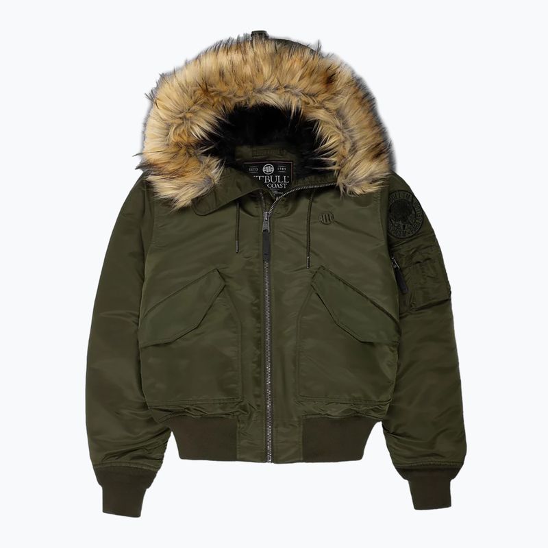 Vyriška žieminė striukė Pitbull Harvest Hooded Bomber olive 4