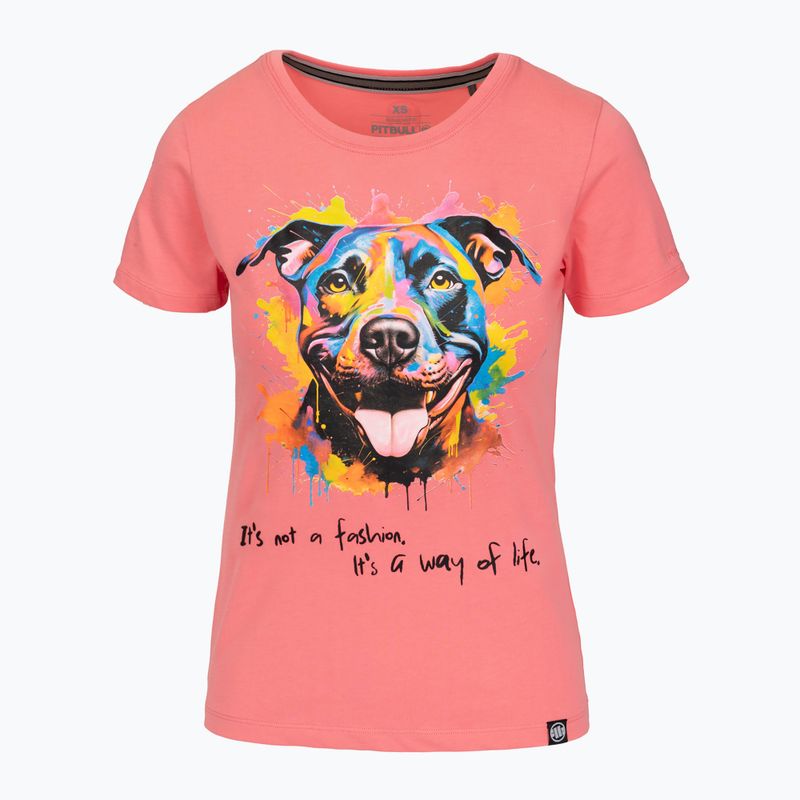 Moteriški marškinėliai Pitbull Watercolor coral 6