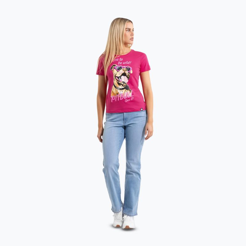 Moteriški marškinėliai Pitbull Synglasses Dog raspberry gold 2