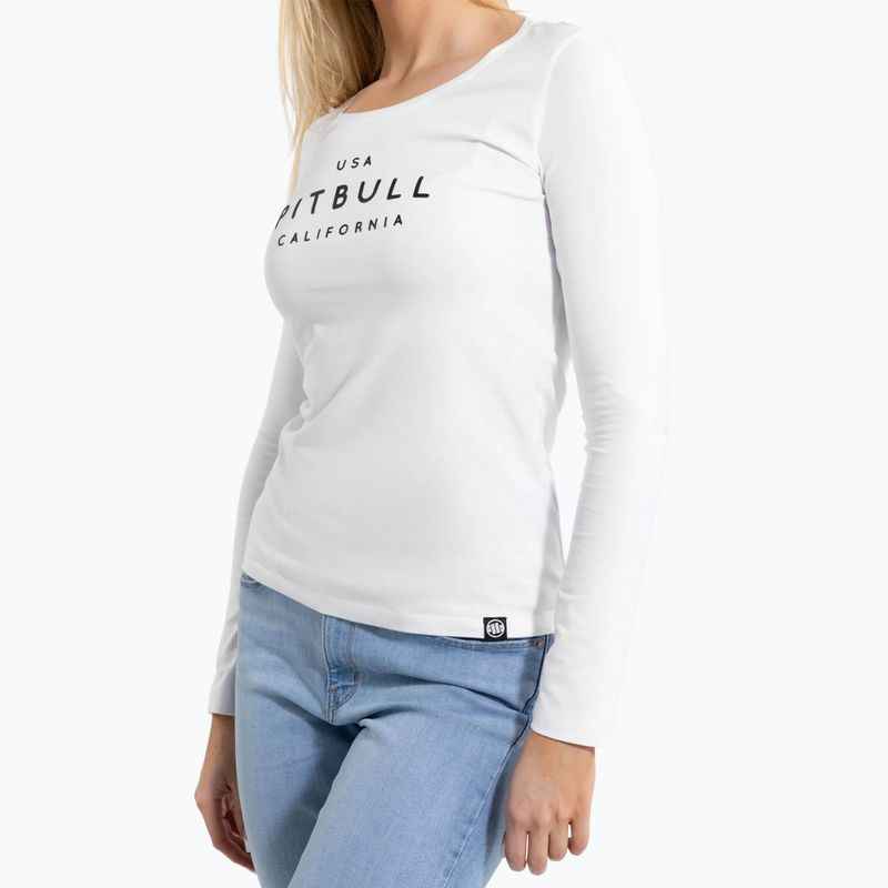 Moteriški marškinėliai ilgomis rankovėmis Pitbull Usa Cal Slim Fit white 5