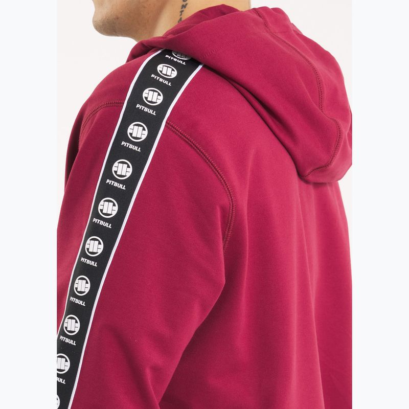 Vyriškas džemperis Pitbull Tape Nugget Hooded Zip Sweatshirt burgundy 5