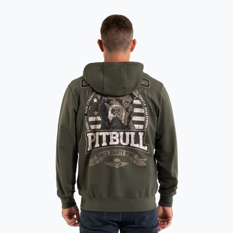 Vyriški "Pitbull Troublemaker" džemperiai su gobtuvu ir užtrauktuku senai žalia 2