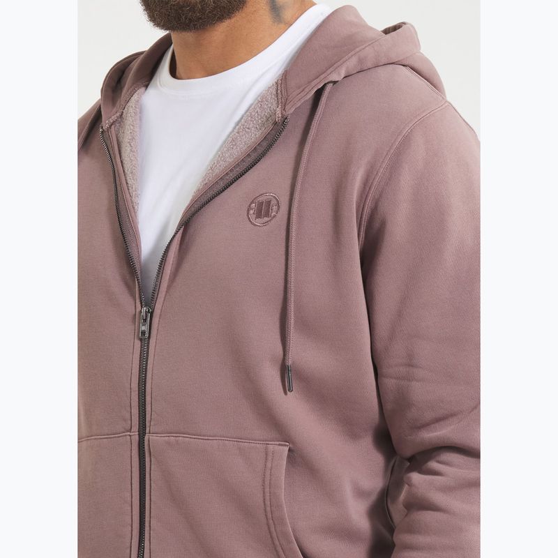 Vyriškas džemperis Pitbull Lancaster 2 Hooded Zip Sweatshirt washed burgundy 4