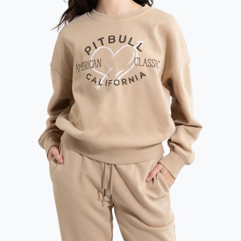 Moteriškas džemperis Pitbull Manzanita Heart Crewneck Sweatshirt sand 3