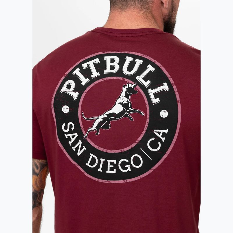 Vyriški marškinėliai Pitbull San Diego CA black burgundy 3