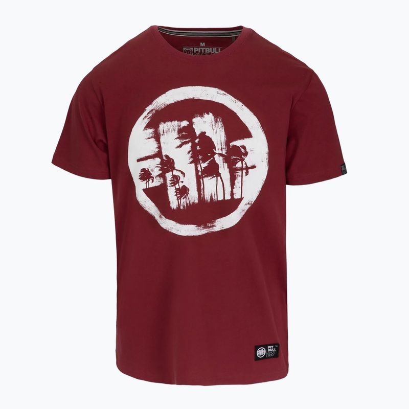 Vyriški marškinėliai Pitbull Logo Palms burgundy 4