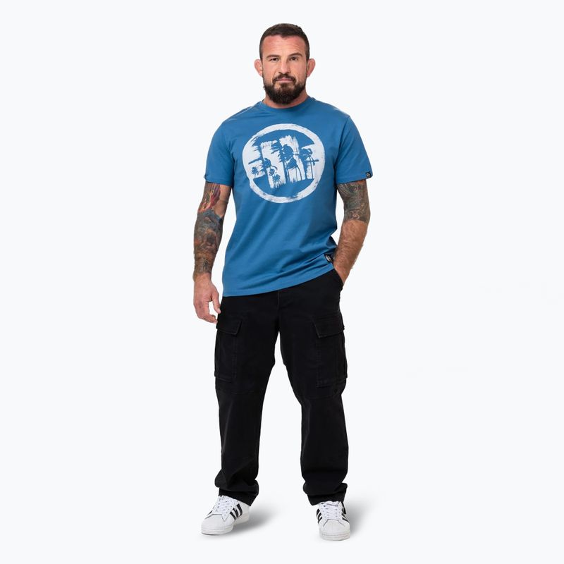 Vyriški marškinėliai Pitbull Logo Palms shade blue 2